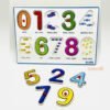 Puzzle numerique a boutons en bois