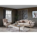 BALAT KREM SOFA SET (3+2+B)